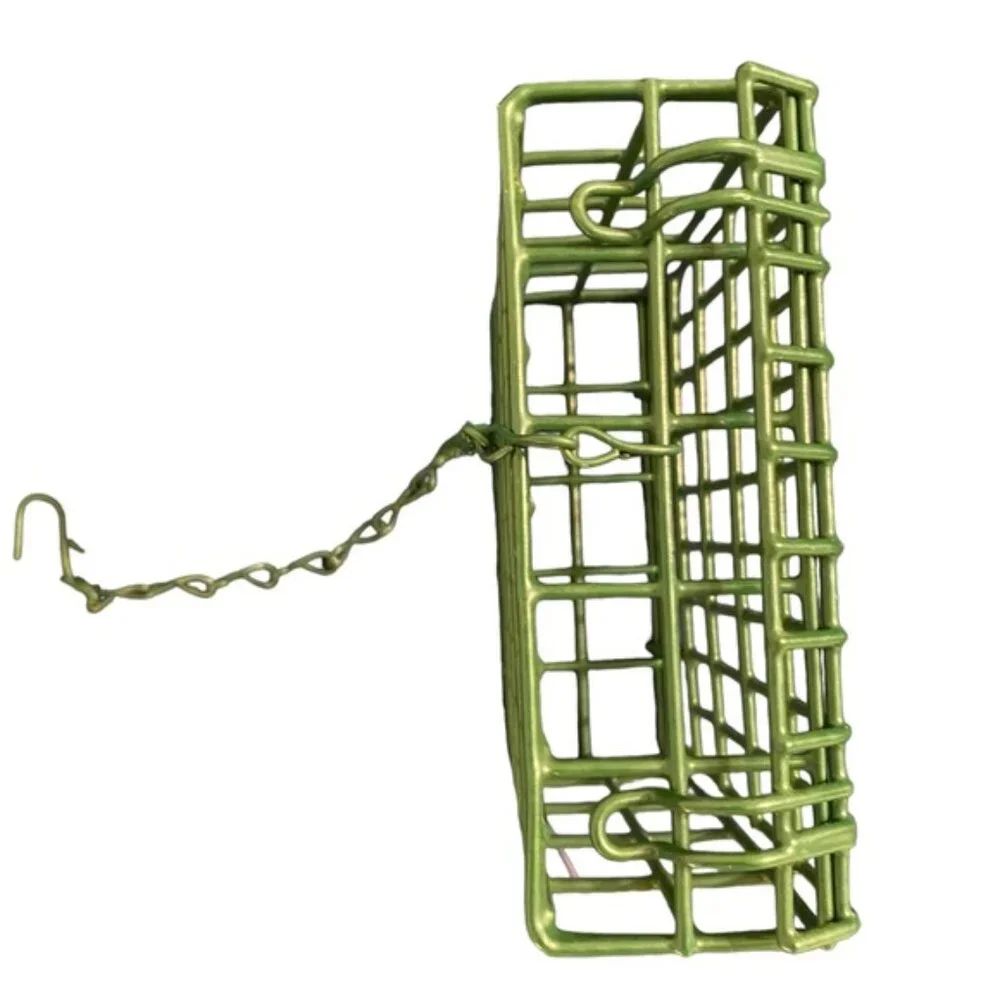 Green Squared Hanging Feeder, Woodpecker Suet